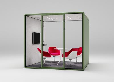 China Tempered Glass Private Office Booth Hidden Frame Sound Insulation Booth for sale