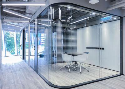 China Bent Glazed Partition Wall Beautiful Round Angle Arc/curved Glass Partition for sale