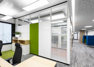 China Glazed Partition Wall Modern Popular Disassemble Aluminum Frame With Solid Door for sale