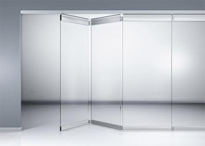 China Balcony Sliding Folding Movable Glass Walls 46mm Frameless Glass Partition Systems for sale