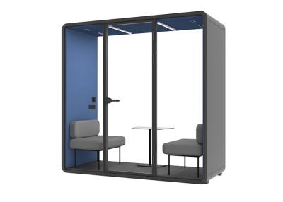 China Aluminum Frame Acoustic Panel Steel SL Size Soundproof Office Booth For 2 Person Face To Face Meeting for sale