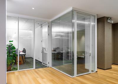 China 108 Series Modular Framed Office Partitions With Double 5mm Tempered Glass Easy Installation for sale