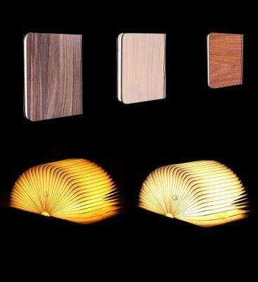 China 5V USB Portable Creative 3D LED Color Book Wooden Night Light Desk Table Home Decoration Foldable Magnetic Modern Rechargeable Lamp 5 for sale