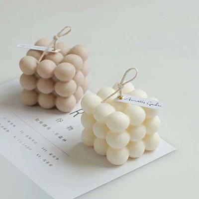 China 2023 Amazon Hot Sale Luxury Soy Wax Scented 3D Round Magic Rubik's Bubble Cube Aromatherapy Candle For Birthday Gift for sale