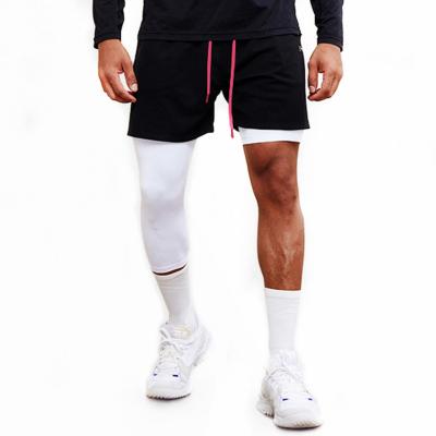 China Breathable single leg tights men's basketball sports straighten long left short five-point pants American fitness training gaiters for sale