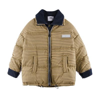 China Breathable Custom Logo Plaid Cotton Jackets One Piece Cotton Padded Coat Boys Clothing Boy's Coats Kids Clothing for sale