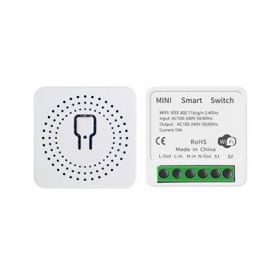 China Smart Home Wholesale 16A Mini Smart Wifi DIY Auto Switch Support 2 Way Control Automation Module Work With Alexa Google Home Smart Life App for sale