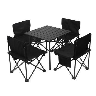 China ZERO Outdoor Folding Tables and Chairs Set Portable Combination Camping Picnic Game Roll Table Barbecue Table and Chair Set for sale