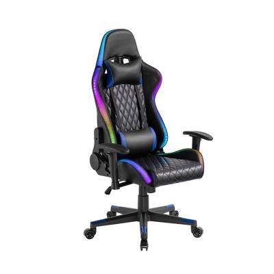 China ARES WING Large Diamond Quilted Footrest PU Retractable Gaming Chair with Headrest Lumbar Support and RGB Light Amazon Hotsell Computer Gaming Chair for sale