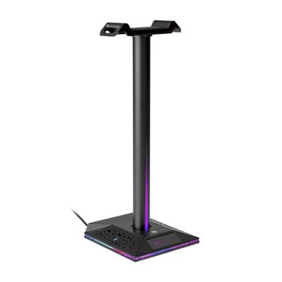 China ARES WING Gaming Headset Stand With RGB Lights RGB Lights Gaming Earphone Dock USB 3.5MM Audio Left Earphone Compatible Holder for sale