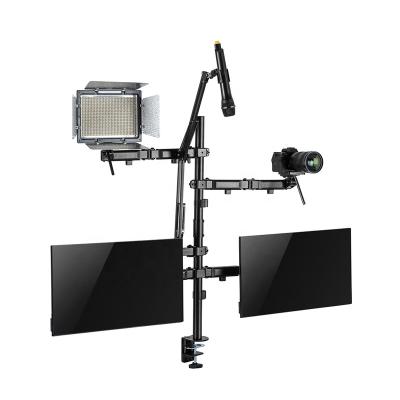 China ARES LIVE WING Dual Monitor All In One Studio Installed Live Streaming Desk Mount Microphone Desktop Arm for sale