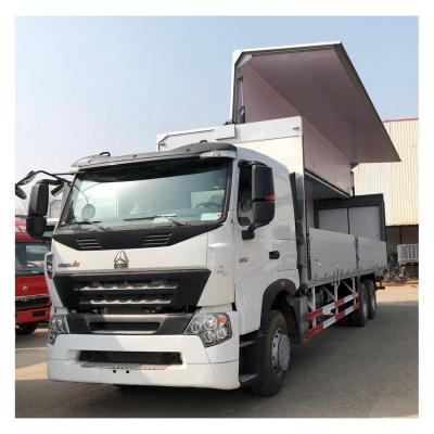 China Aluminum Alloy Sinotruk 20 25 30 Ton 10 12 Wheeler Open Wing Van Box Aluminum Alloy Body Truck for sale