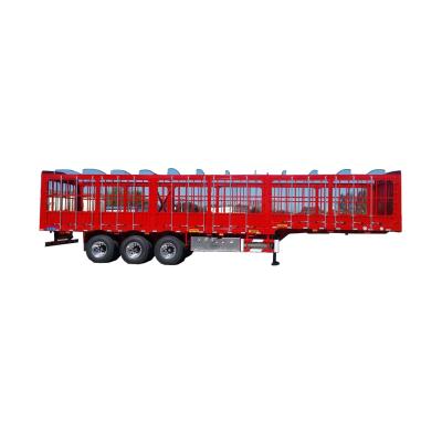 China New Design 40-60 Ton 3 Axle Cattle Sidewall Sidewall China Truck Trailer Cheap Bulk Cargo Rail Semi Truck Trailer Price For Sale for sale