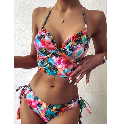 China Push Up Bikini 2021 Swimwear Woman Swimsuit Breathable Sexy New Bikini Set Swimsuit Women Print Floral Beachwear Biquini Two Piece Suit for sale