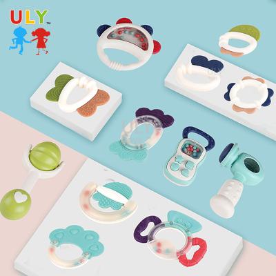 China 2021baby gift ABS band baby teethers non toxic plastic set teether bpa free baby rattles toys gift for sale