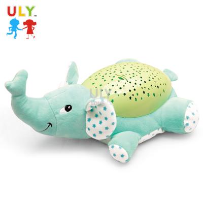 China Baby Plush Lamp Night Light with Music Baby Comfort Light Projection Stuffed Animal Toy UL089869 for sale