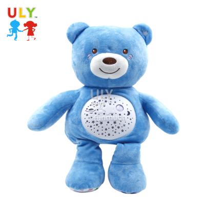 China 60 Melodies Baby Soother Bear Plush Infant Toy with 60 Sounds Starlight Nightlight Soothing Toy for sale