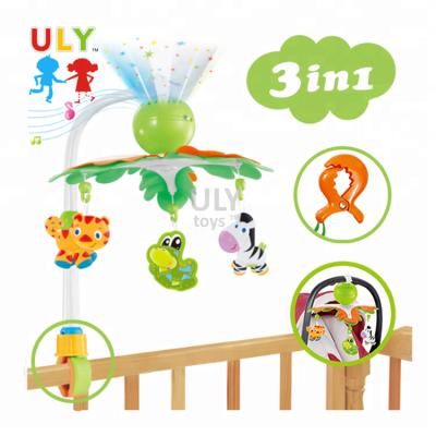 China EN71 Battery Operated 3 in 1 Bed Bell Infant Crib Toy Toys Musical Baby Mobile for sale