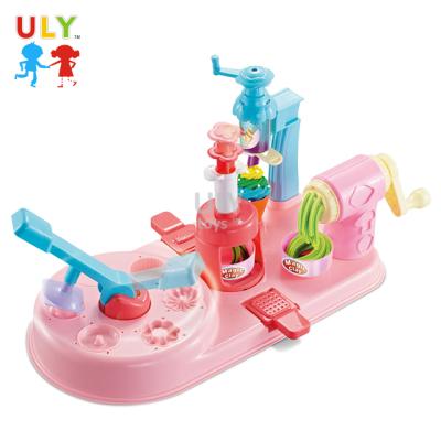 China Non-Toxic and Harmless Toxic Clay Mold Set Tools Kids Toy Handmade Fur Mud Non Clay Pretend Play Dough Ice Cream Machine Development for sale