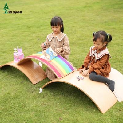 China Sense Shaping Big Size Kids Wooden Balance Board Shimmy Balance Board Yoga Fitness Balance Board With Felt Layer for sale