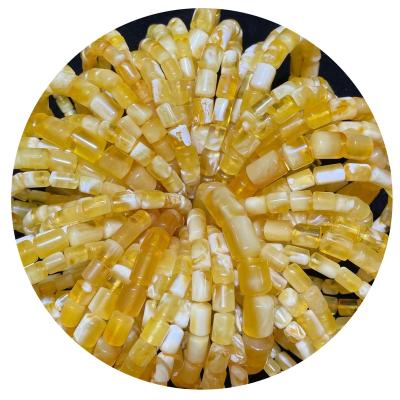 China Factory Outlet Natural Natural Baltic Amber Golden Barrel Bead Polishing High Quality Russian White Amber is 6-11mm for sale