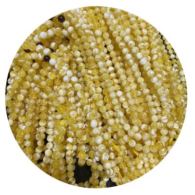 China High Quality Polishing Russian Amber Beads The Factory Outlet Natural Natural Baltic Amber Gold White Amber Bead is 8-10mm for sale