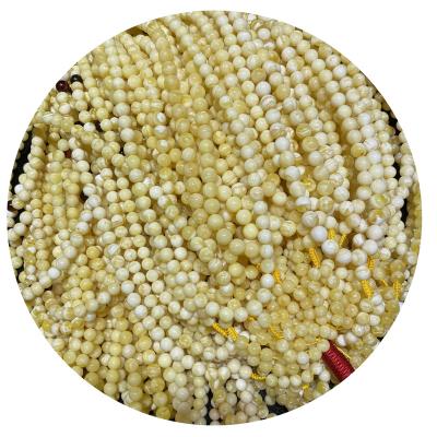 China High Quality Polishing Russian Amber Beads The Factory Outlet Natural Baltic Amber White Amber Bead Factory Outlet Diameter Is 8-10mm for sale