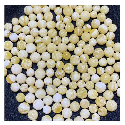 China High Quality Polishing Russian Amber Beads Golden White Bead Factory Outlet Natural Baltic Amber Beads High Quality Diameter 10-14mm for sale