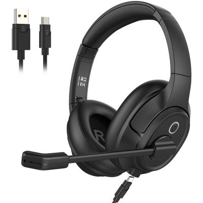 China P.J. Office Headphones (Environmental Noise Pollution Cancellation) EKSA H2 with Microphone Over-Ear USB Wired Gaming Headset with P.J. Call Noise-cancelling for PC/Computer/Game for sale