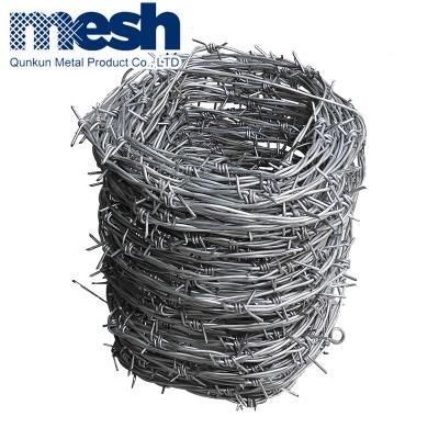 China Protective Construction Hot-Dipped Galvanized Barbed Wire Price Per Roll for sale