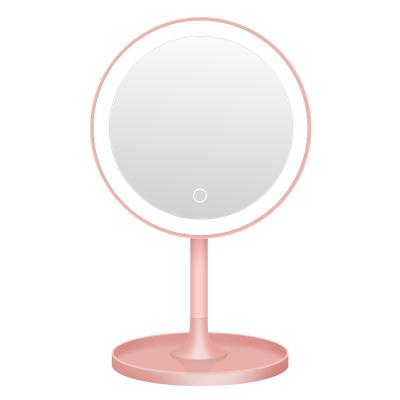 China Lighted Fashion Style Led Cosmetic Table Round Touch Control Makeup Mirror With Lights for sale