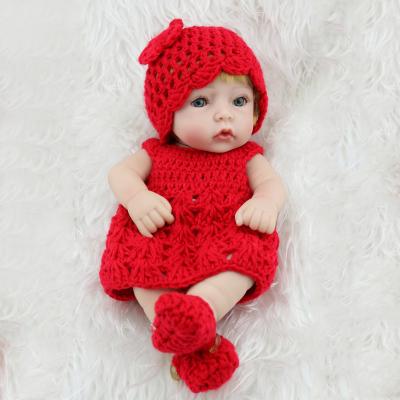 China Full Vinyl Boy Doll Mini Reborn Fiber Hair Rooted Fiber Hair Newborn Baby Toys Cute High Quality Reborn Baby Doll for sale