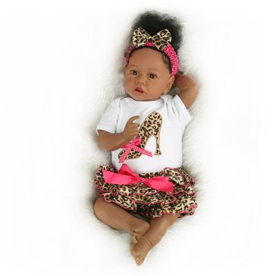 China Eco-friendly African American baby - doll black skin saskia toddler girl reborn baby - doll realistic real touch full body silicone for sale