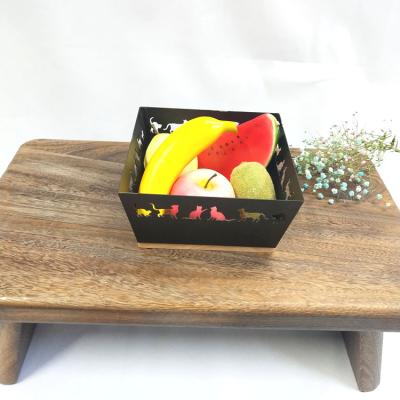 China China Factory Supply Fruit Dish Sustainable Decoration Rack Square Bread Fruit Basket Bowl for sale