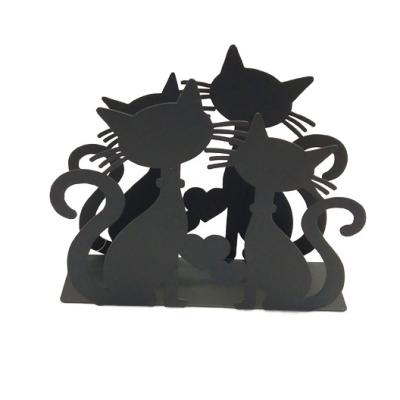 China Modern High Quality Black 3D Metal Napkin Display Stand for sale