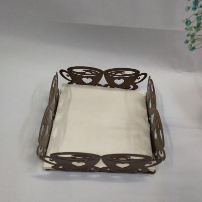 China Modern Custom Design Modern Decoration Kitchen Dining Table Metal Iron Napkin Holder Paper for sale