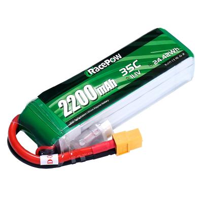 China RC Airplane RacePow Battery 11.1V 2200mAh 3S1P 35C Lipo Rc Rechargeable Remote Control Airplane Toy Battery Pack for sale