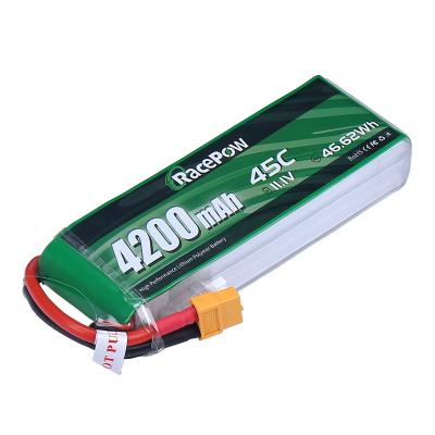 China Toys Lipo RC Battery 4200mAh 3S 4S 11.1V 14.8V 30C 45C 60C OEM Case Rc Car Airplane Rechargeable Hard Battery for sale