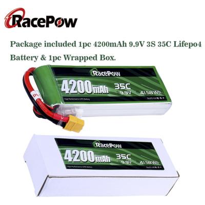 China Safety RacePow 4200mAh 9.9V 35C Lifepo4 Battery is applied for RC Airplane, Helicopter, RC Boat, Drone, FPV. for sale