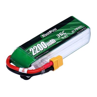 China Safety RacePow OEM ODM lipo rc battery 9.9V 2200mAh 35C rechargeable Lifepo4 battery with XT60 plug for sale