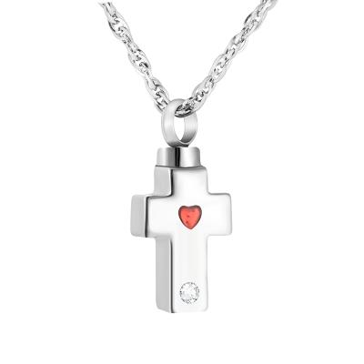 China skin-friendly & Eco - Friendly Stainless Steel Cross Urn Pendant Keepsake Jewelry For Ashes for sale