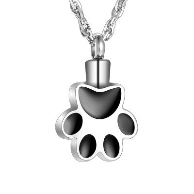 China skin-friendly & Eco-Friendly Simple Black Peaceful Paw Cremation Necklace Jewelry For Pets for sale