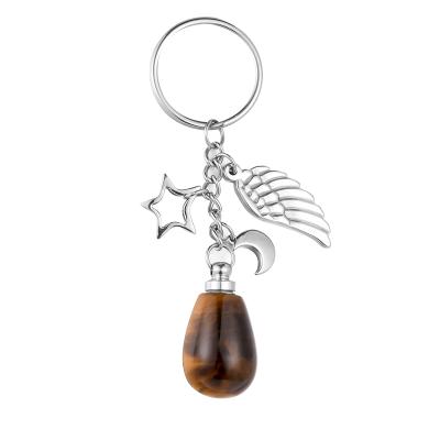 China skin-friendly & Eco-friendly Stainless Steel Tiger Eye Stone Memorial Urn Pendant Key Chain Jewelry from XiuYuan for sale