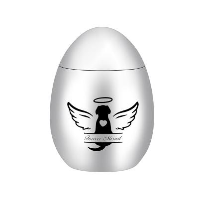 China Sustainable Custom Stainless Steel Egg Form Mini Small Urn For Pet Ashes for sale