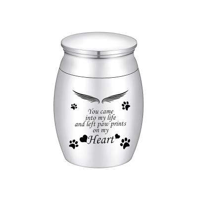 China American Style Stainless Steel Wings Paws Print Memorial Cremation Mini Urns For Ashes Small Urns For Pet for sale