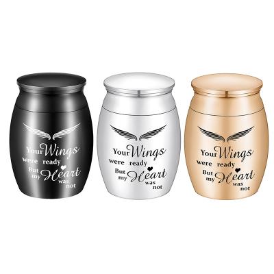 China Custom XiuYuan 4*3cm Small Stainless Steel Ashes Cremation Urn Eco-friendly Keepsake For Human for sale