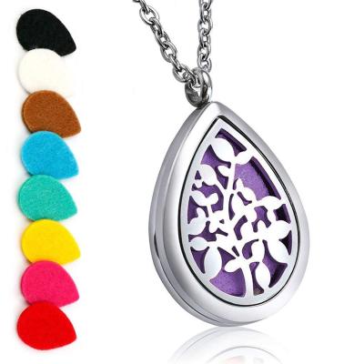 China high polishing & Wholesale Stainless Steel Water Drop Aroma Scent Diffuser Condom Necklace for sale