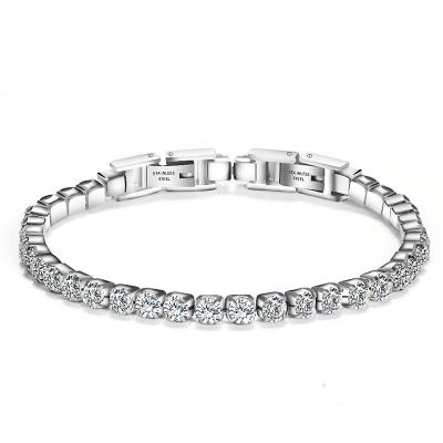 China Fashion Jewelry Stainless Steel Adjustable Gold Plated CZ Zircon Diamond Tennis Bracelet for sale