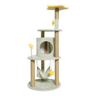 China 2021 Modern Hot Selling Sustainable Cat Tree Treehouse Climbing Frame Plush Safety Cats Large for sale