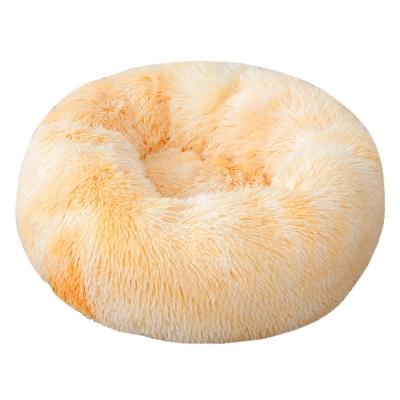 China Hot Sale Heating Dog Bed Comfortable Donut Round Dog Bed Ultra Soft Washable Dog and Cat Cushion Bed for sale